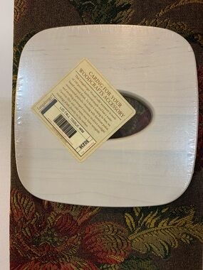Longaberger White Wooden Square Tissue Box Lid NEW SEALED